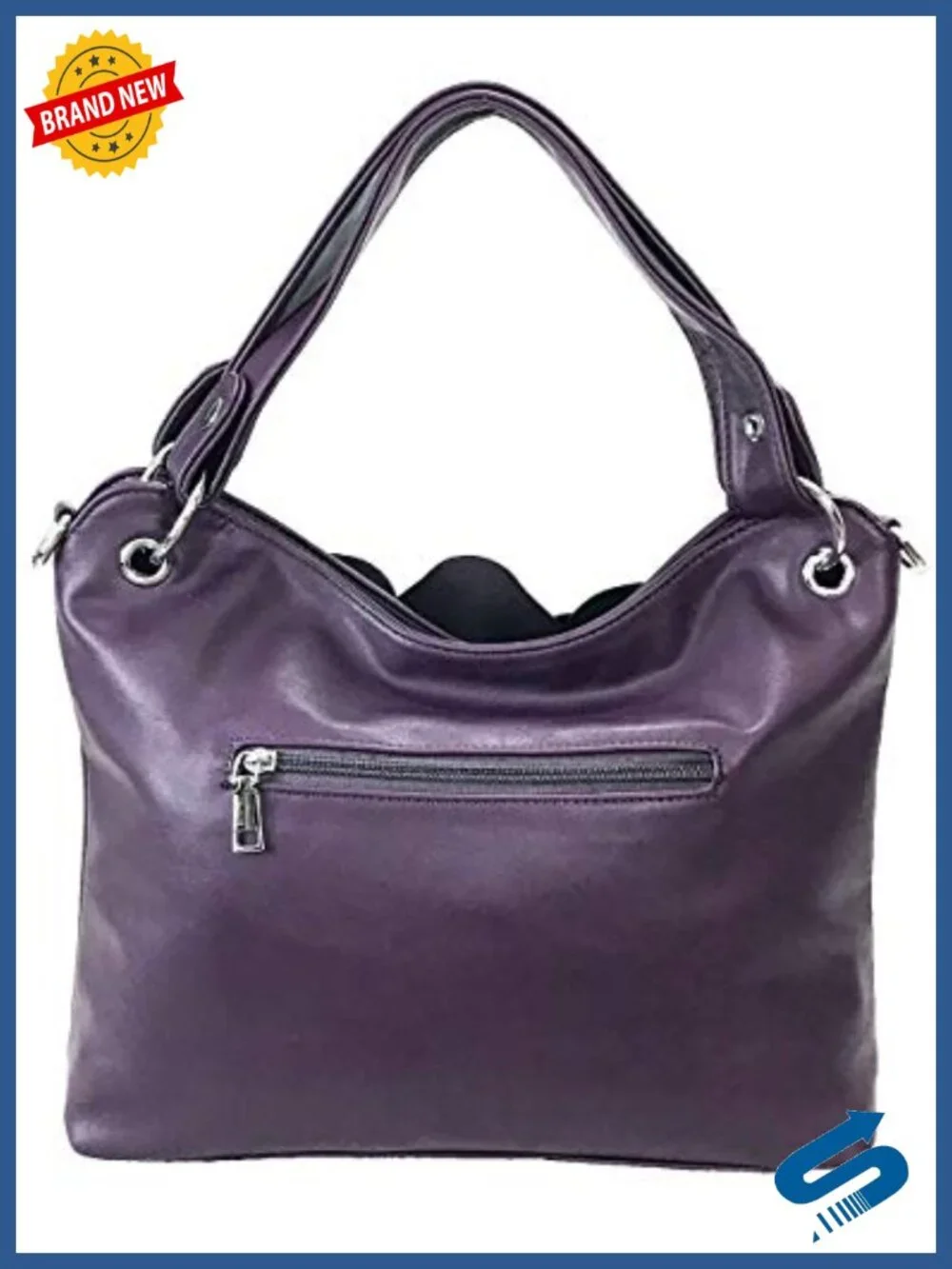 Synthetic Leather Large Flower Hobo Crossbody Bag with Zipper Pockets
